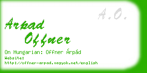 arpad offner business card